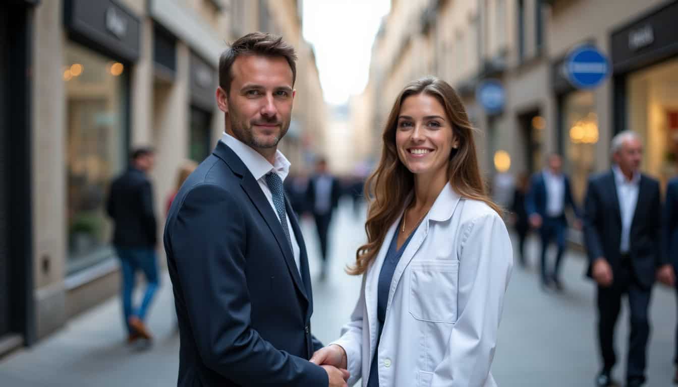 Citadine garée facilement dans une rue étroite en centre-ville
