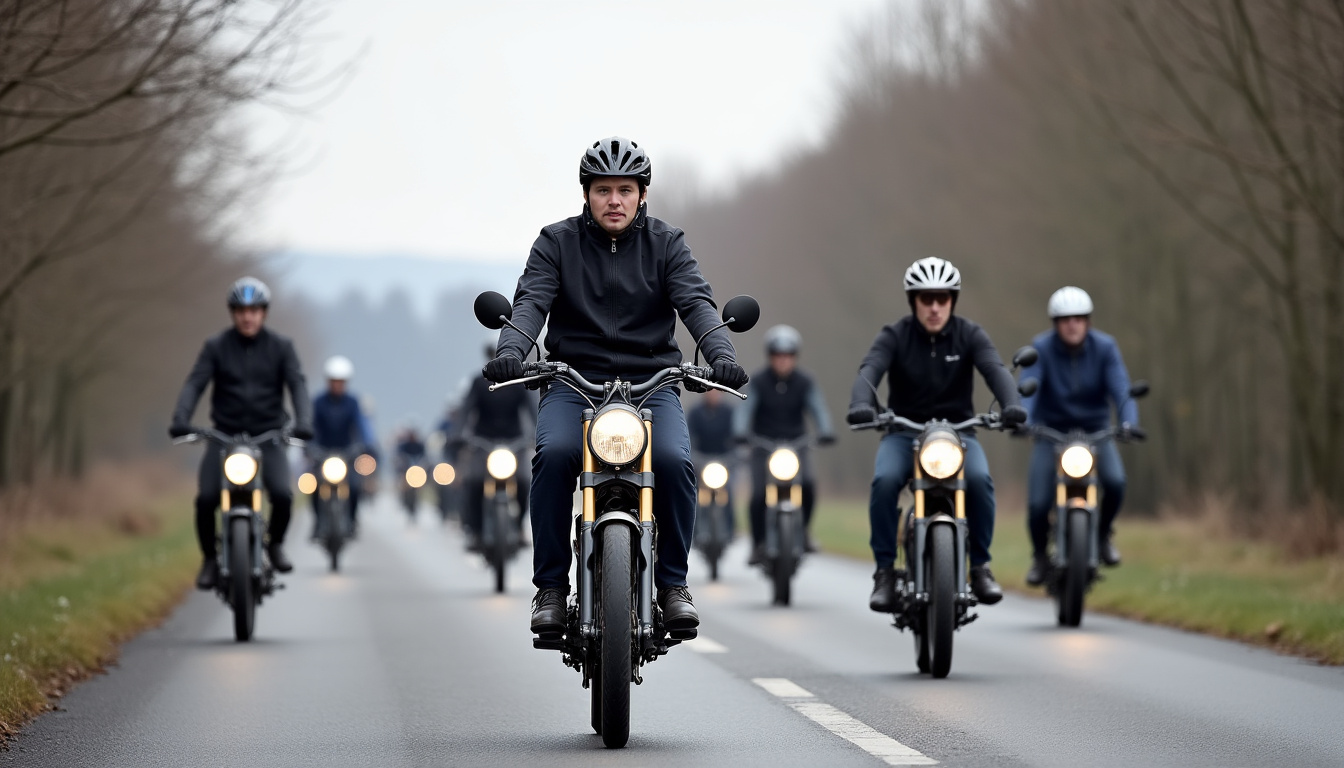 Groupe de motards en balade vers la Normandie depuis l