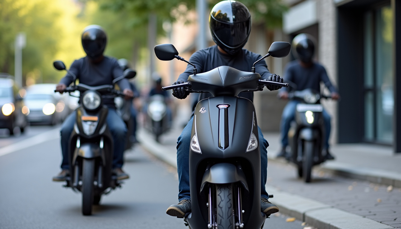 Motos garées devant l