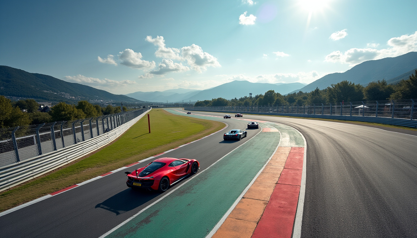 Vue aérienne du circuit de Nardò en Italie, célèbre pour ses essais à haute vitesse
