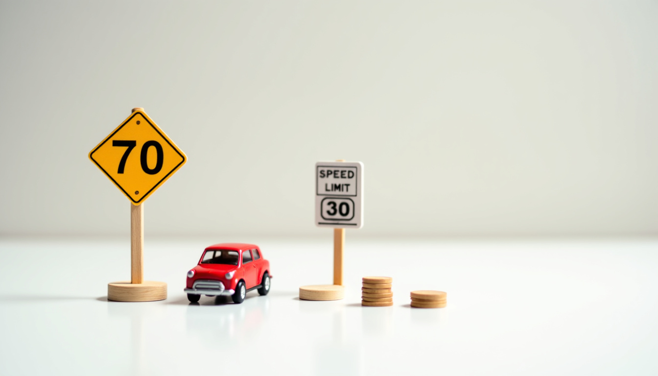 Tableau illustré des sanctions pour excès de vitesse en zone de chantier avec montants et points retirés